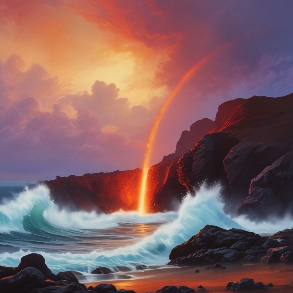 Vibrant Coastal Sunset Art Print